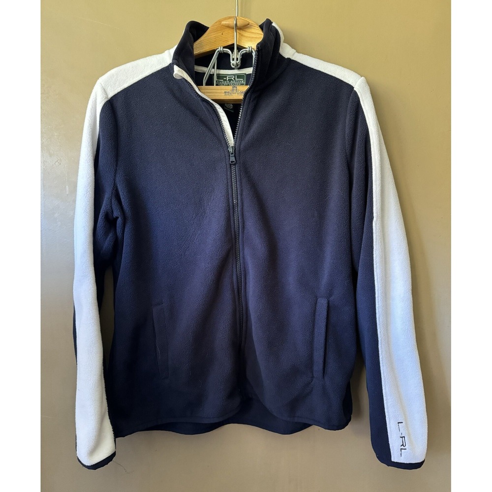 L-RL Lauren Active‎ Ralph Lauren Women's  Fleece Full Zip Up Jacket Size XL/TG